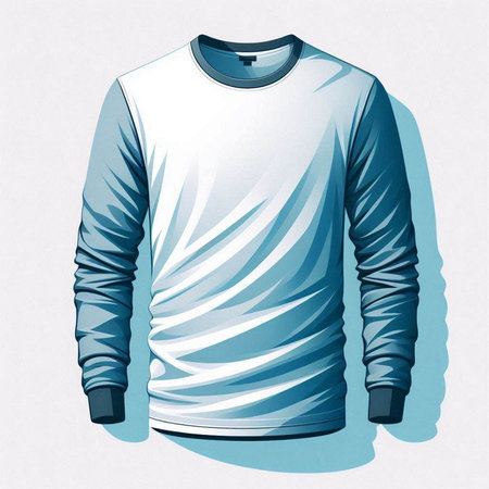 T-shirt isolated on white background. Vector illustration of a blue sweater.のイラスト素材
