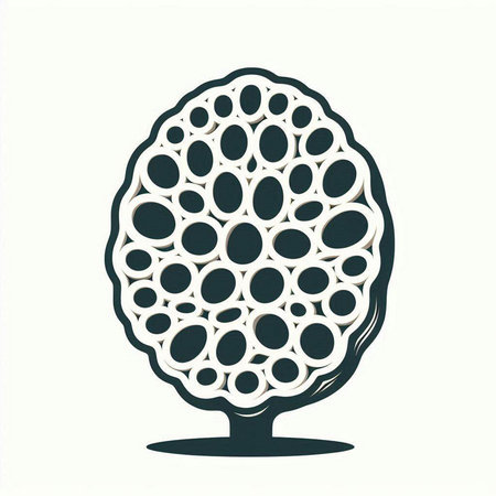 Abstract tree made of circles on a white background. Vector illustration.のイラスト素材