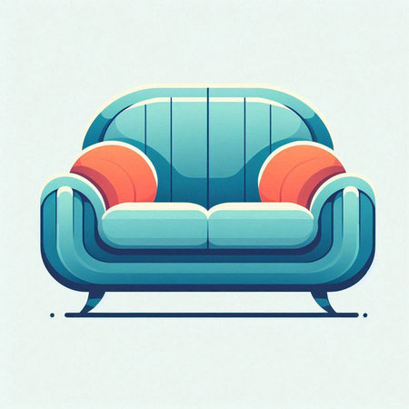 Sofa vector illustration in flat style. Sofa icon.のイラスト素材