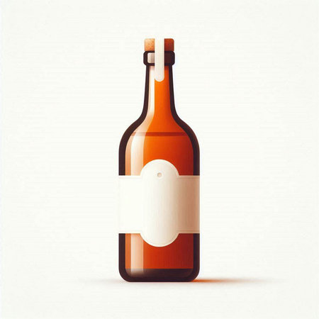 Bottle of wine with blank label. Vector illustration. Eps 10のイラスト素材
