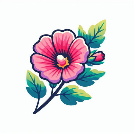 Illustration of a flower on a white background. Vector illustration.のイラスト素材