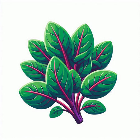 Spinach leaves isolated on a white background. Vector illustration.