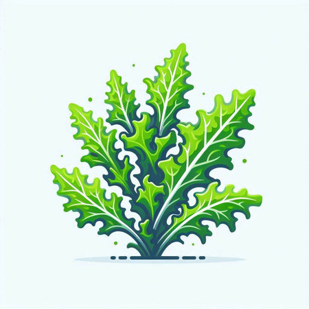 Green arugula leaves isolated on white background. Vector illustration.のイラスト素材