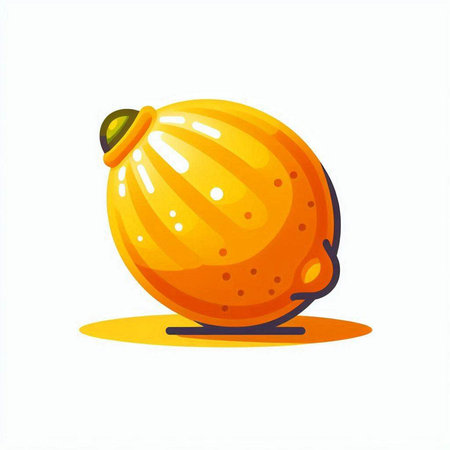 Orange fruit on a white background. Vector illustration in cartoon style.のイラスト素材