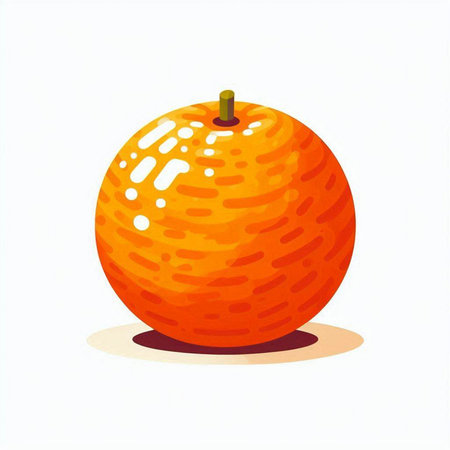 Orange fruit isolated on white background. Cartoon style. Vector illustration.のイラスト素材