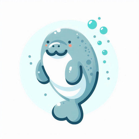 Cute cartoon seal. Vector illustration isolated on a white background.のイラスト素材