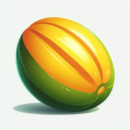 Illustration of an orange and green ball on a white background.のイラスト素材