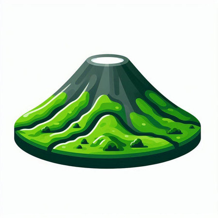 Volcano icon isolated on white background. Vector illustration. Eps 10.のイラスト素材