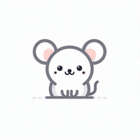 Cute mouse isolated on white background. Cute animal. Vector illustration.のイラスト素材