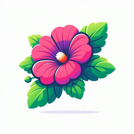 Hibiscus flower vector illustration isolated on a white background.のイラスト素材