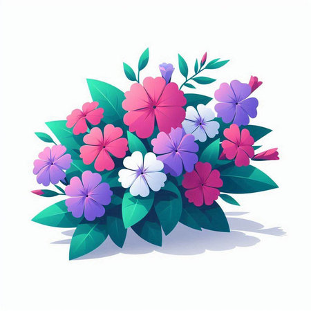 Bouquet of flowers on a white background. Vector illustration.のイラスト素材