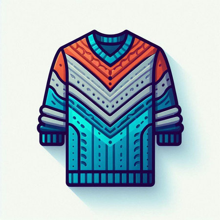 Knitted sweater. Vector illustration of a sweater with a pattern.のイラスト素材