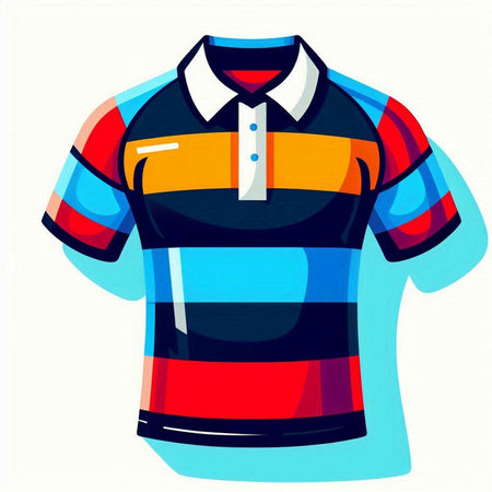 Colorful polo shirt isolated on white background. Vector illustration.のイラスト素材