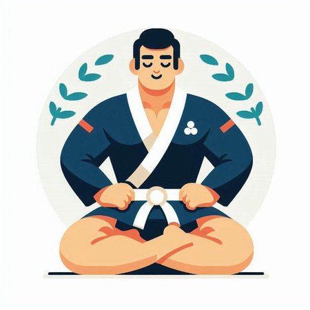 Taekwondo. Man in a kimono. Vector illustration.のイラスト素材