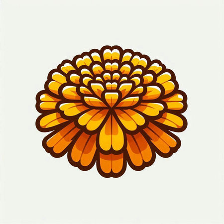 Illustration of chrysanthemum flower on white background.のイラスト素材