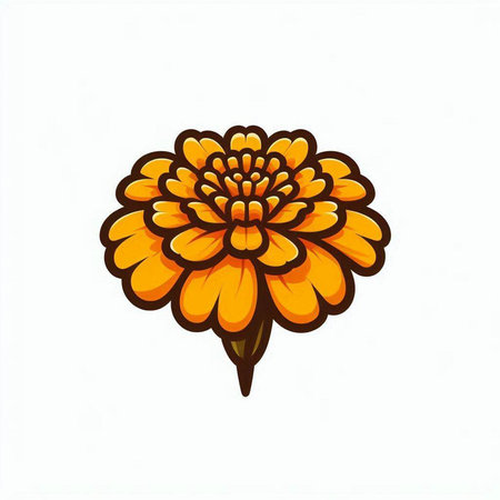 chrysanthemum on a white background. Hand-drawn illustrationのイラスト素材