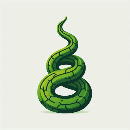 Green snake icon. Vector illustration of snake icon for web design.のイラスト素材