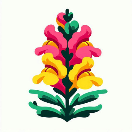 Vector illustration of colorful flowers isolated on white background. Flat style.のイラスト素材