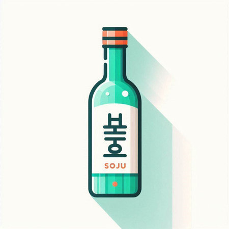 Alcoholic drink bottle icon. Vector illustration in flat style.のイラスト素材