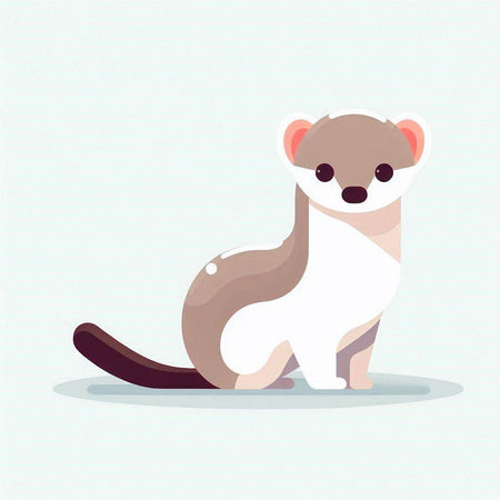 Cute ferret cartoon vector illustration. Cute animal character.のイラスト素材