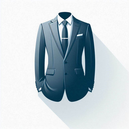Vector illustration of a business suit on a white background with long shadowのイラスト素材