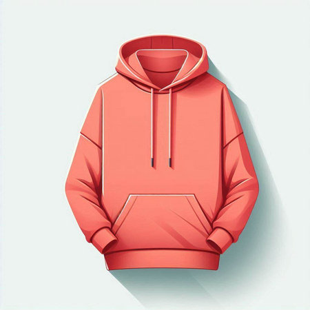 Red hoodie on a white background. Vector illustration. Eps 10のイラスト素材