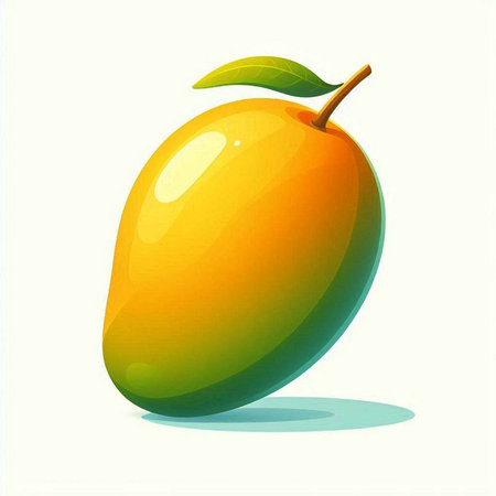 Mango fruit on white background. Vector illustration. Eps 10.のイラスト素材