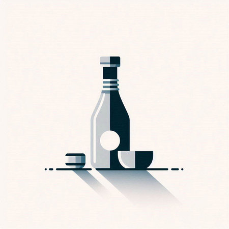Alcoholic drink icon. Flat design style. Made in vectorのイラスト素材