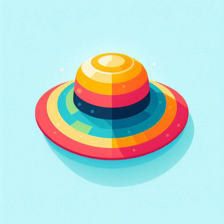 UFO icon, vector illustration. Flat design style. Vector illustration.のイラスト素材