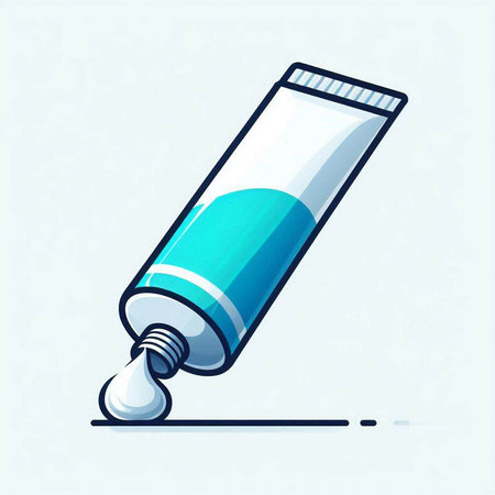 Tube of toothpaste. Vector illustration of a tube of toothpaste.のイラスト素材