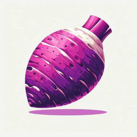 Illustration of purple radish on white background. Vector illustration.のイラスト素材