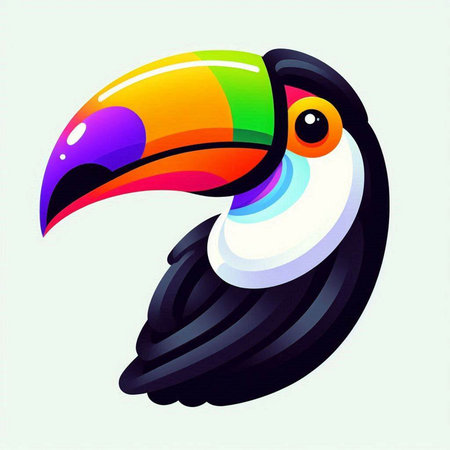 Toucan bird vector illustration. Colorful cartoon toucan.のイラスト素材