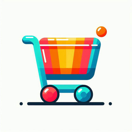 Shopping cart icon, flat design, vector illustration, eps 10.のイラスト素材