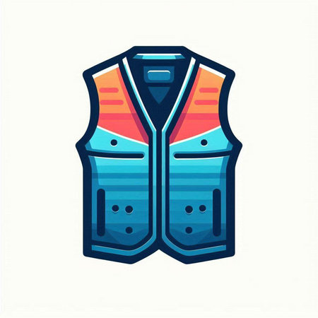 Vest, vector illustration of a jacket with a visor.のイラスト素材