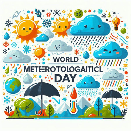 World Meteorology Day. Vector illustration in flat style. World Meteorology Day.のイラスト素材