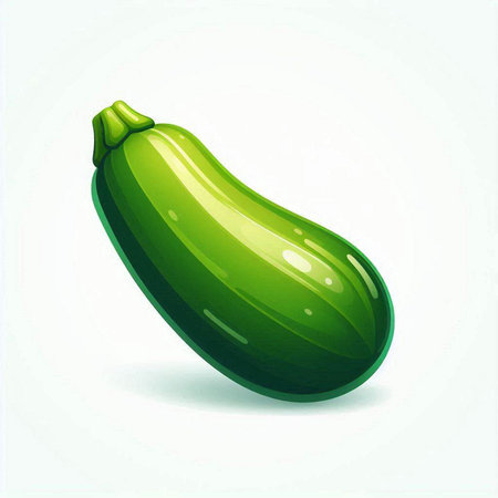 Illustration of zucchini on a white background, vector illustrationのイラスト素材