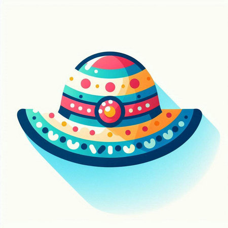 Mexican hat isolated on white background. Vector illustration in flat styleのイラスト素材