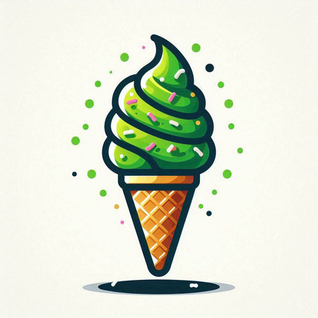 Ice cream cone. Vector illustration on a white background. EPS 10のイラスト素材