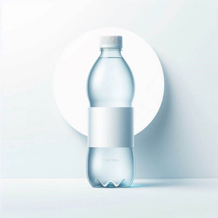 Plastic bottle of water on a white background. Vector illustration.