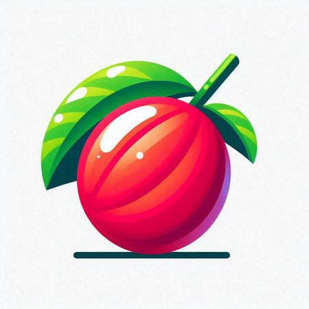 Illustration of a cherry on a white background. Vector illustration.のイラスト素材