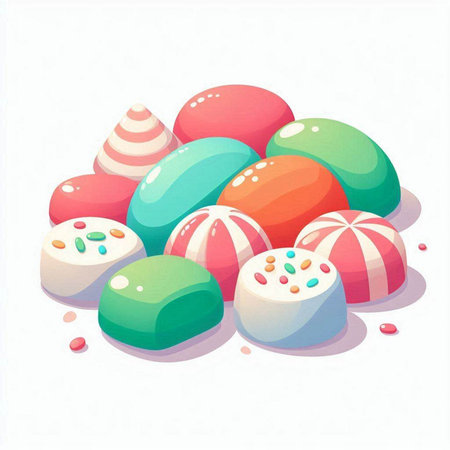 Colorful candies on white background. Vector illustration. Eps 10のイラスト素材