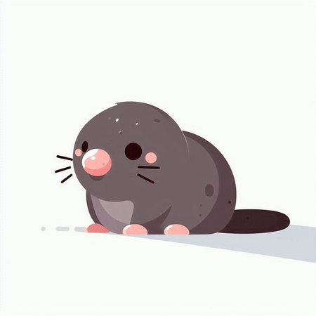 Funny cartoon seal. Cute animal. Vector illustration on white background.のイラスト素材