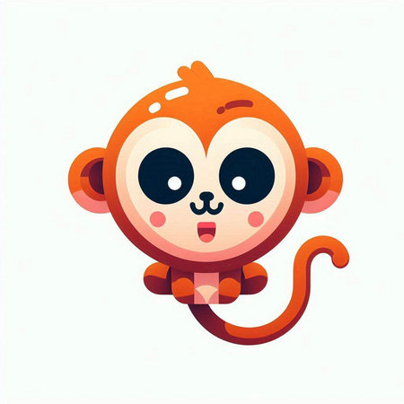 Cute cartoon monkey. Vector illustration isolated on a white background.