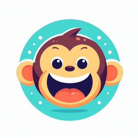 funny monkey face on white background, vector illustration eps10のイラスト素材