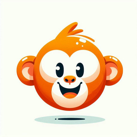 Cute cartoon monkey face. Vector illustration isolated on white background.