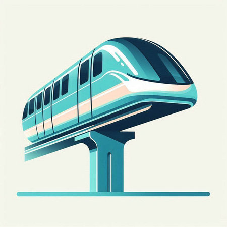 High-speed train in retro style. Vector illustration for your design