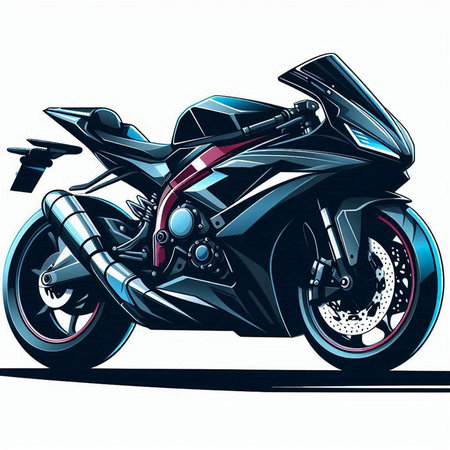 Motorcycle vector illustration. Sport bike. Motorcycle biker.