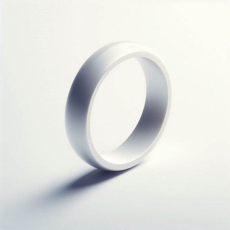 Silver ring on a white background. 3D illustration. High resolution.のイラスト素材