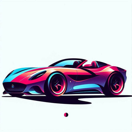 Sketch of sport car. Vector illustration. Eps 10.
