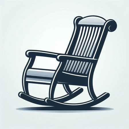 Rocking chair, vector illustration, eps 10. Retro style.のイラスト素材